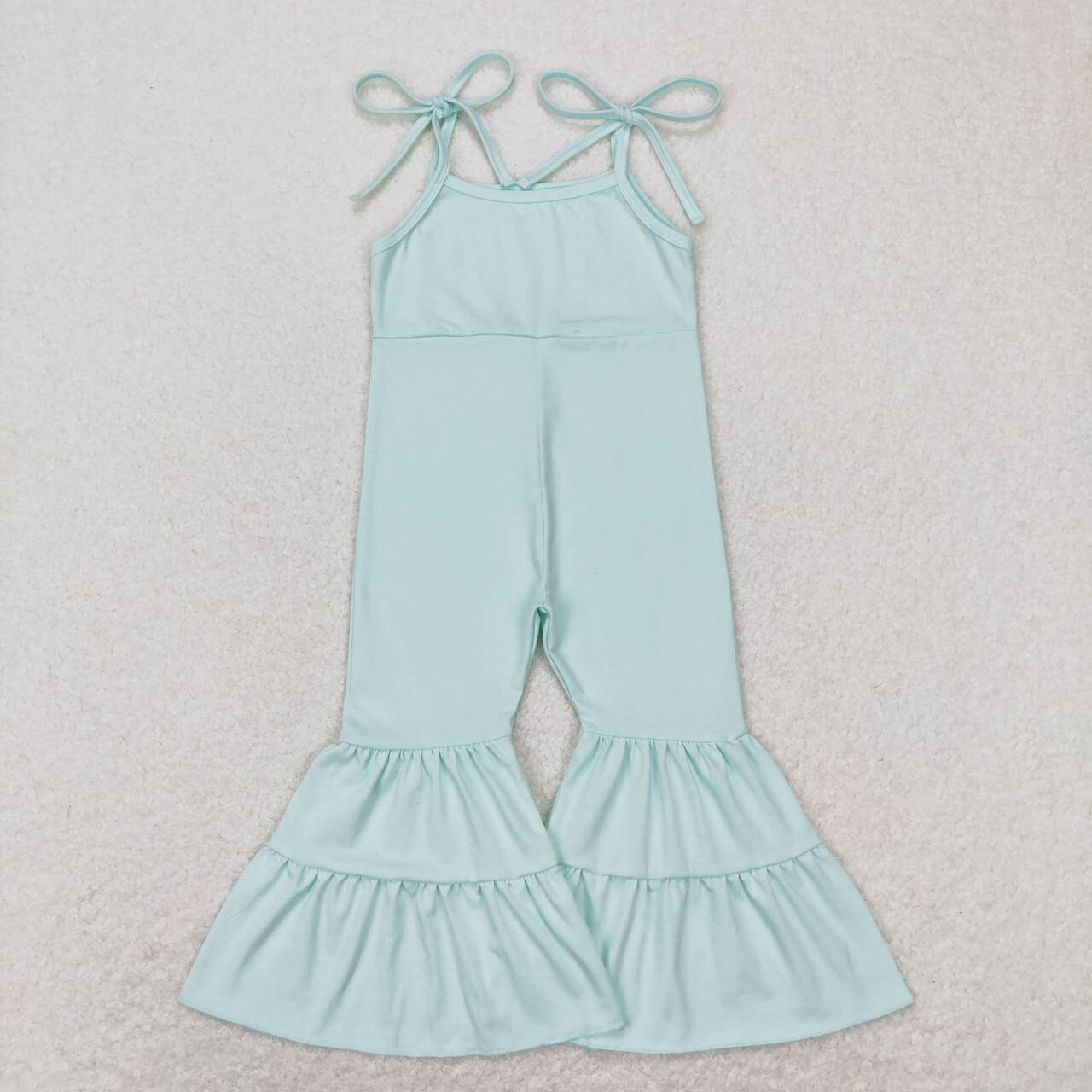 SR0716 Light Blue Girls Short Sleeve Jumpsuit Overall Pants