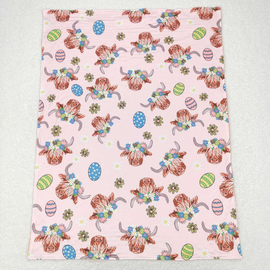 BL0095 Pink easter rabbit Print Blanket