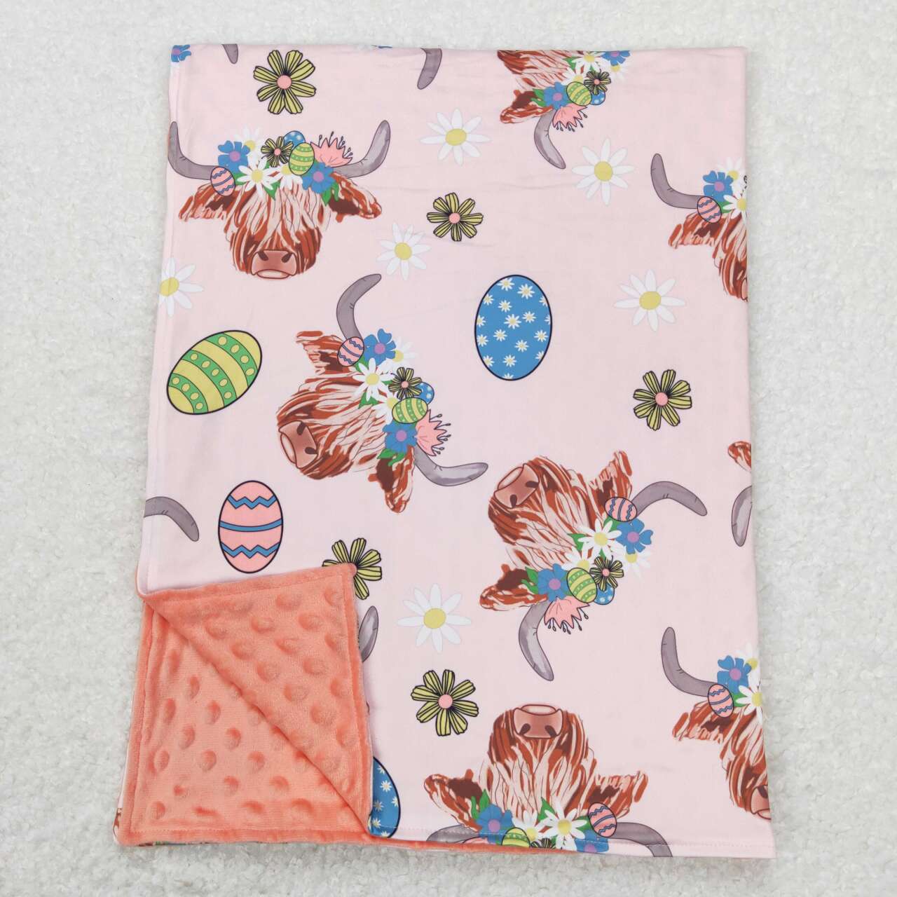 BL0095 Pink easter rabbit Print Blanket