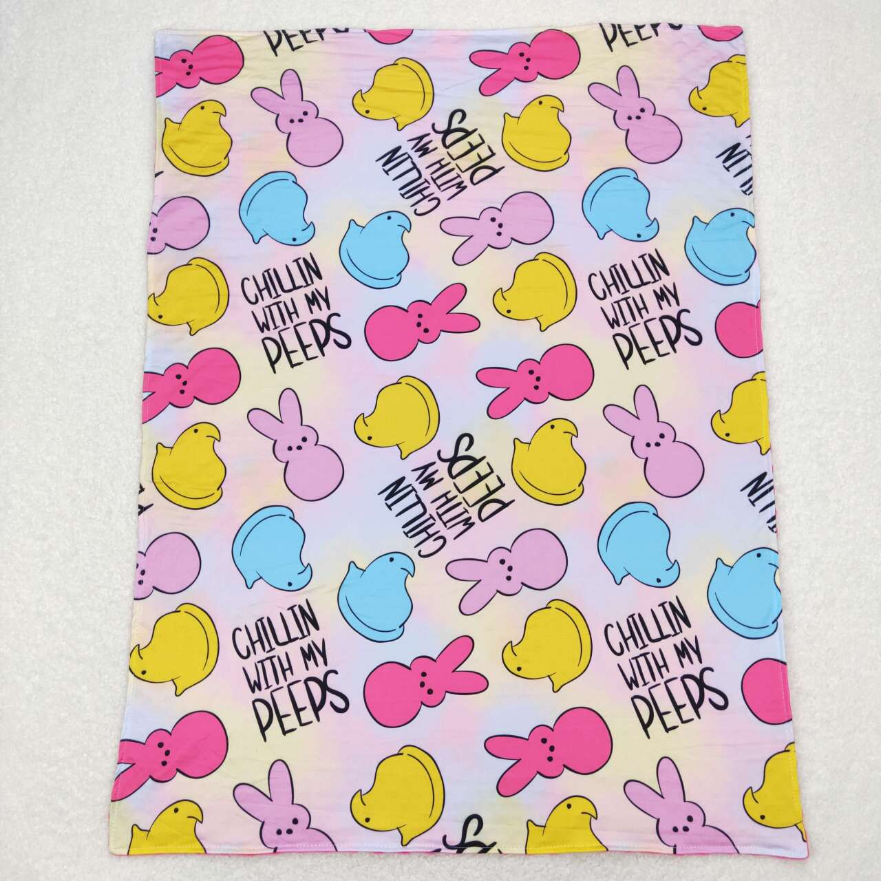 BL0093 Pink easter rabbit Print Blanket