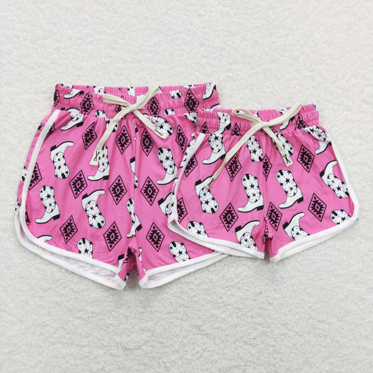 Adult SS0131 Pink Western Cow Boys Shorts Pants