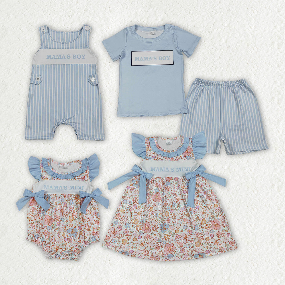 Sibling Matching Clothes MAMA'S BOY & MINI Light Blue Sets 202605 RTS