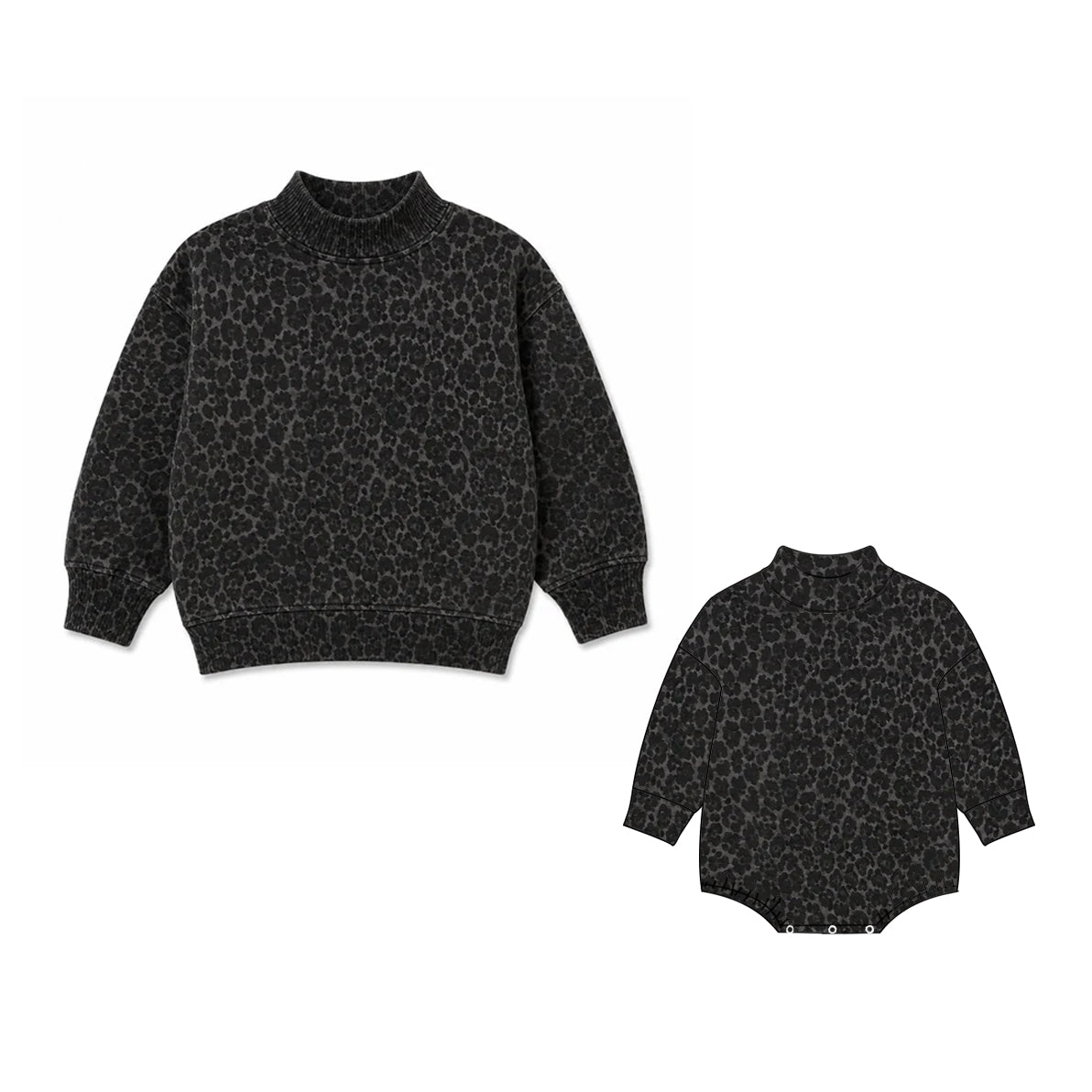Preorder MOQ 5 pcs Each Style Fashion Leopard Black Kids Matching Clothes