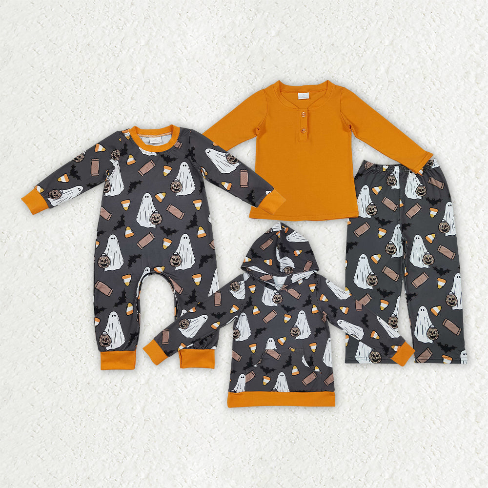 Halloween Pumpkin Bats Candy Kids Matching Clothes