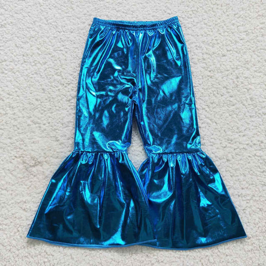 P0252 Blue Sequin  Print Girls Long Pants