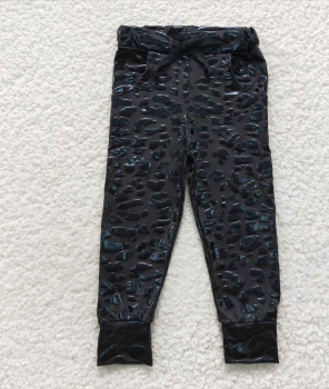 P0219 Black Print Girls Long Pants