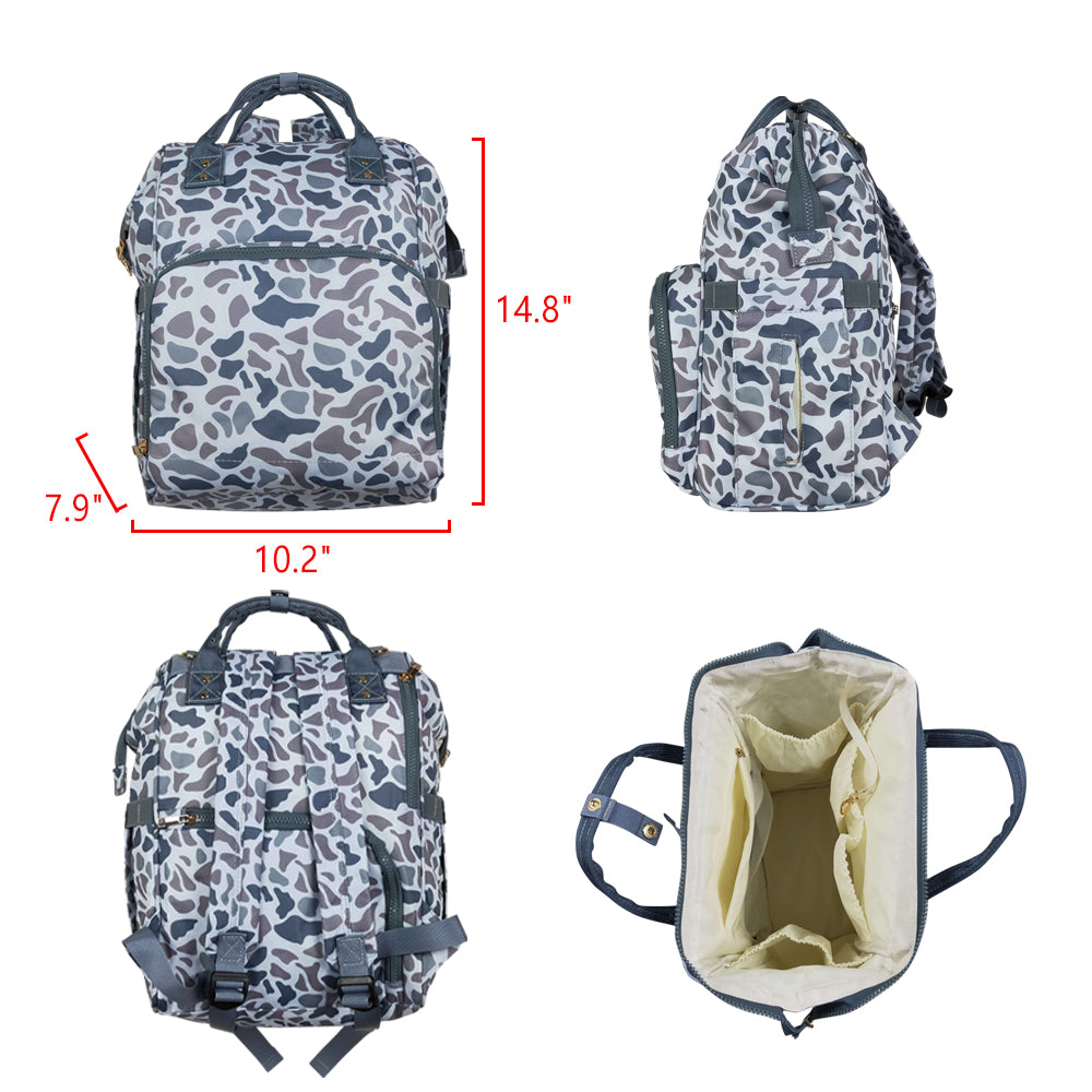 BA0403 Embroidery Hunting Dog Camo Diaper Bag Backpack