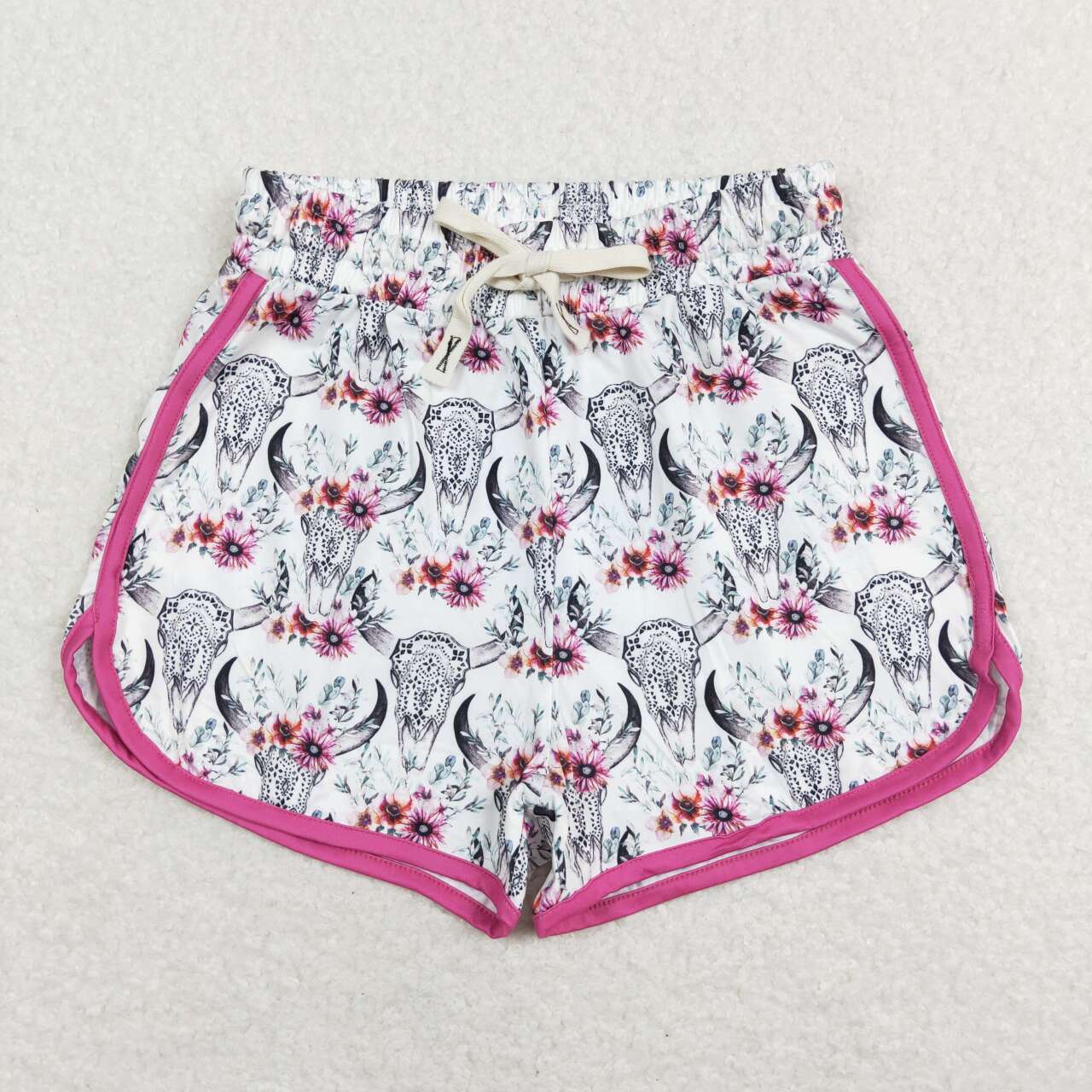 SS0122 Pink Western Cow   Boys Shorts Pants