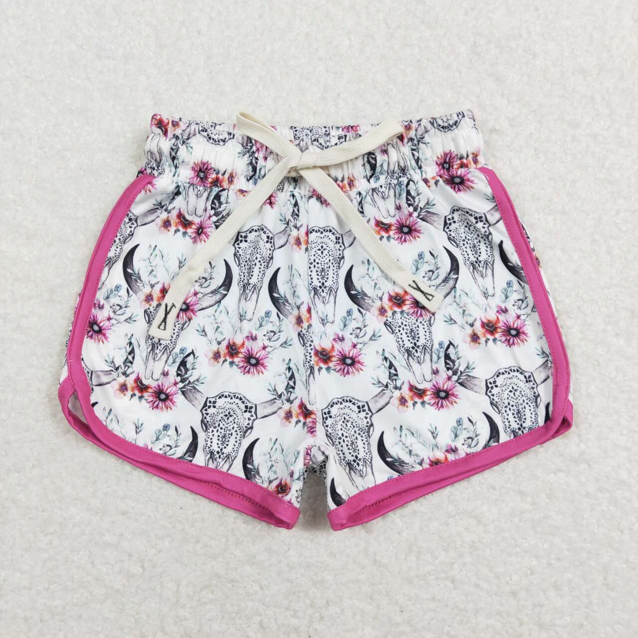 SS0122 Pink Western Cow   Boys Shorts Pants