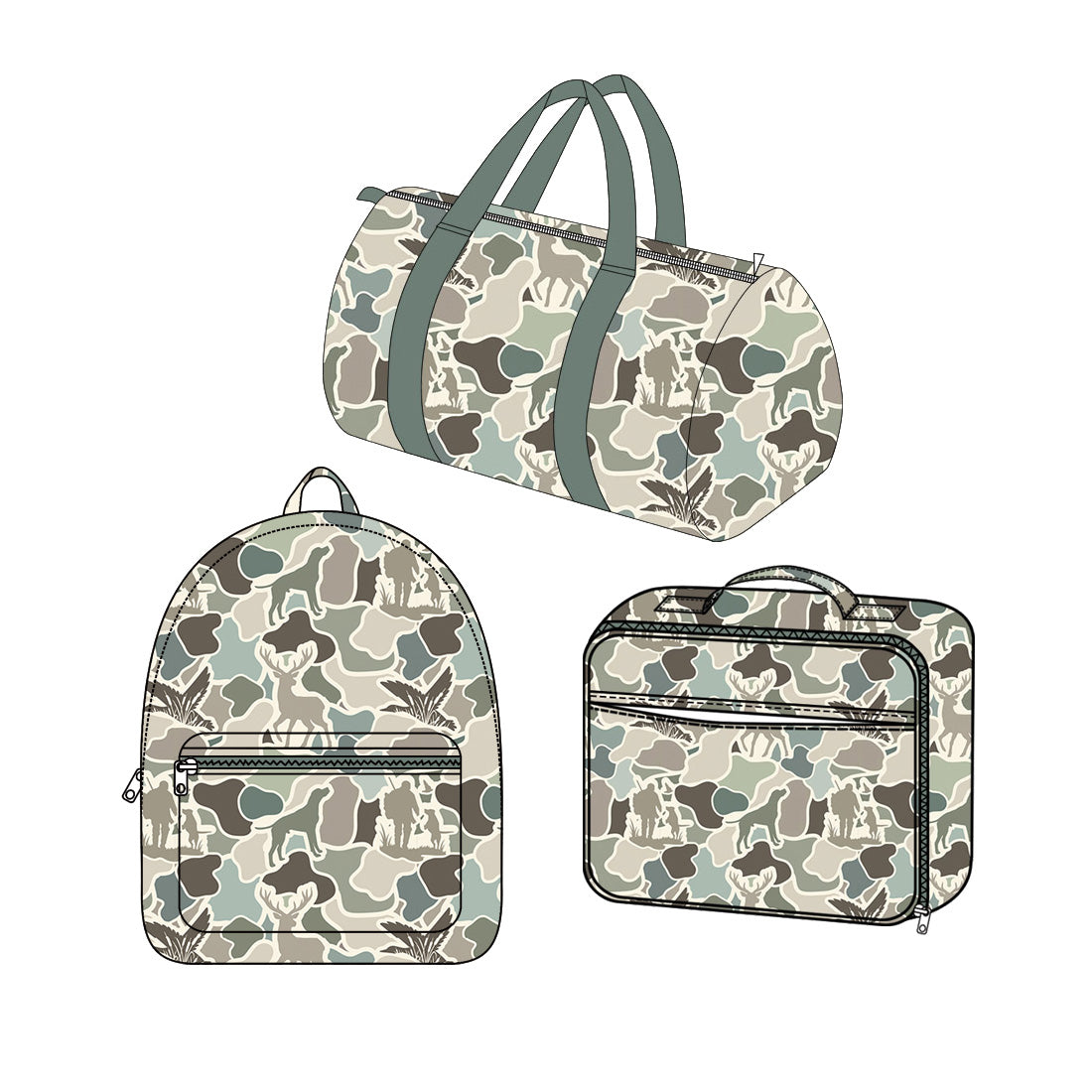 Preorder MOQ 5 pcs each Hunting Deer Camo Kids Matching Bags