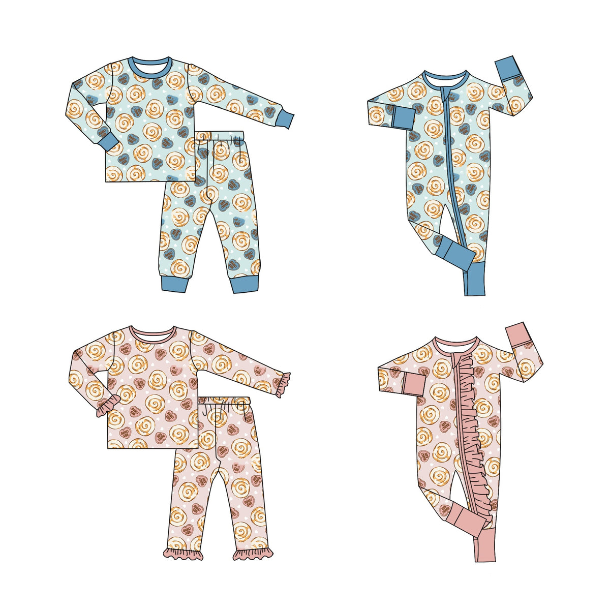 Preorder MOQ 5 pcs Each Style Valentine's Day Lollipop Love Pajamas Kids Matching Clothes