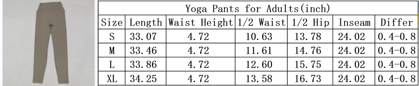 P0764 Pre-Order Adult Women's Brown Green Yoga Pants 202506 Local Warehouse