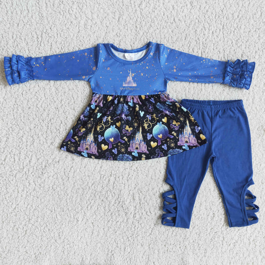 Clearance 6 A21-2 Castle blue long sleeve pants set high quality wholesale