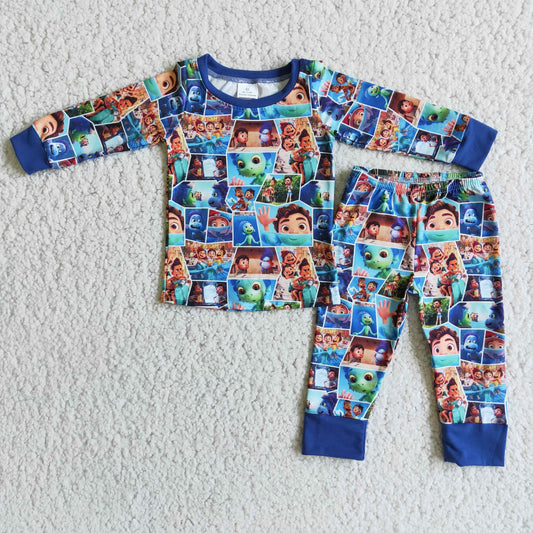 Clearance  6 B10-40 Blue LUCA boys long sleeved pants pajama set