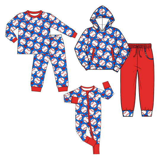 Preorder MOQ 5 pcs Each Style Baseball Love Print Kids Matching Clothes