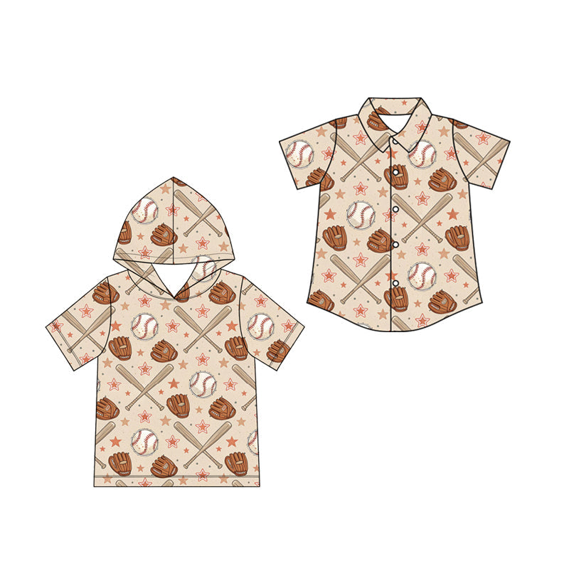 Preorder MOQ 5 pcs Each Style Baseball Gloves Print Kids Matching Clothes