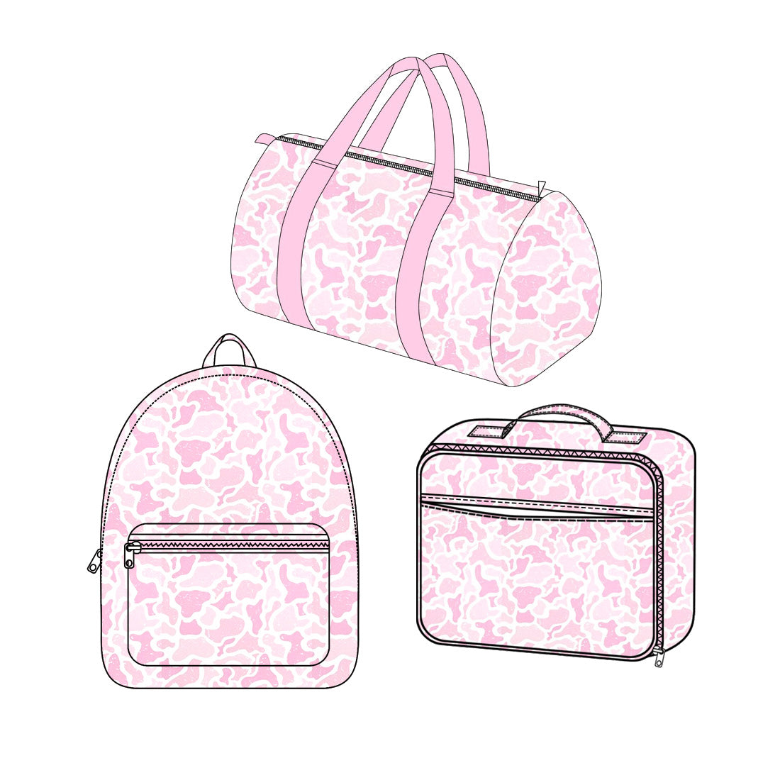Preorder MOQ 5 pcs each Hunting Camo Pink Kids Matching Bags