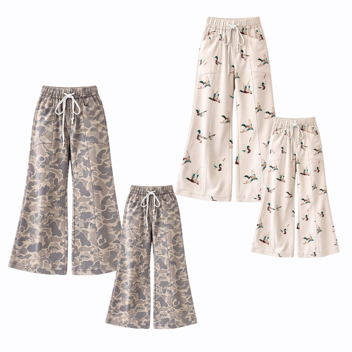 Preorder MOQ 5 pcs Each Style Hunting Camo & Mallard Ducks Yoga Pants Mommy and Me Matching Clothes