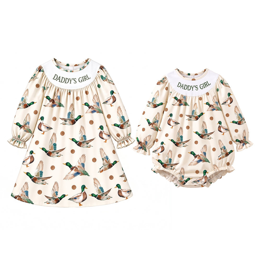 Preorder MOQ 5 pcs Each Style Daddy's Girl Mallard Ducks Kids Matching Clothes