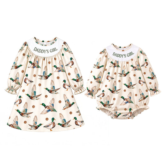 Preorder MOQ 5 pcs Each Style Daddy's Girl Mallard Ducks Kids Matching Clothes