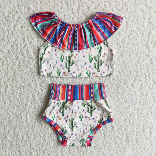 Clearance A10-2 Striped alpaca cactus thong suit