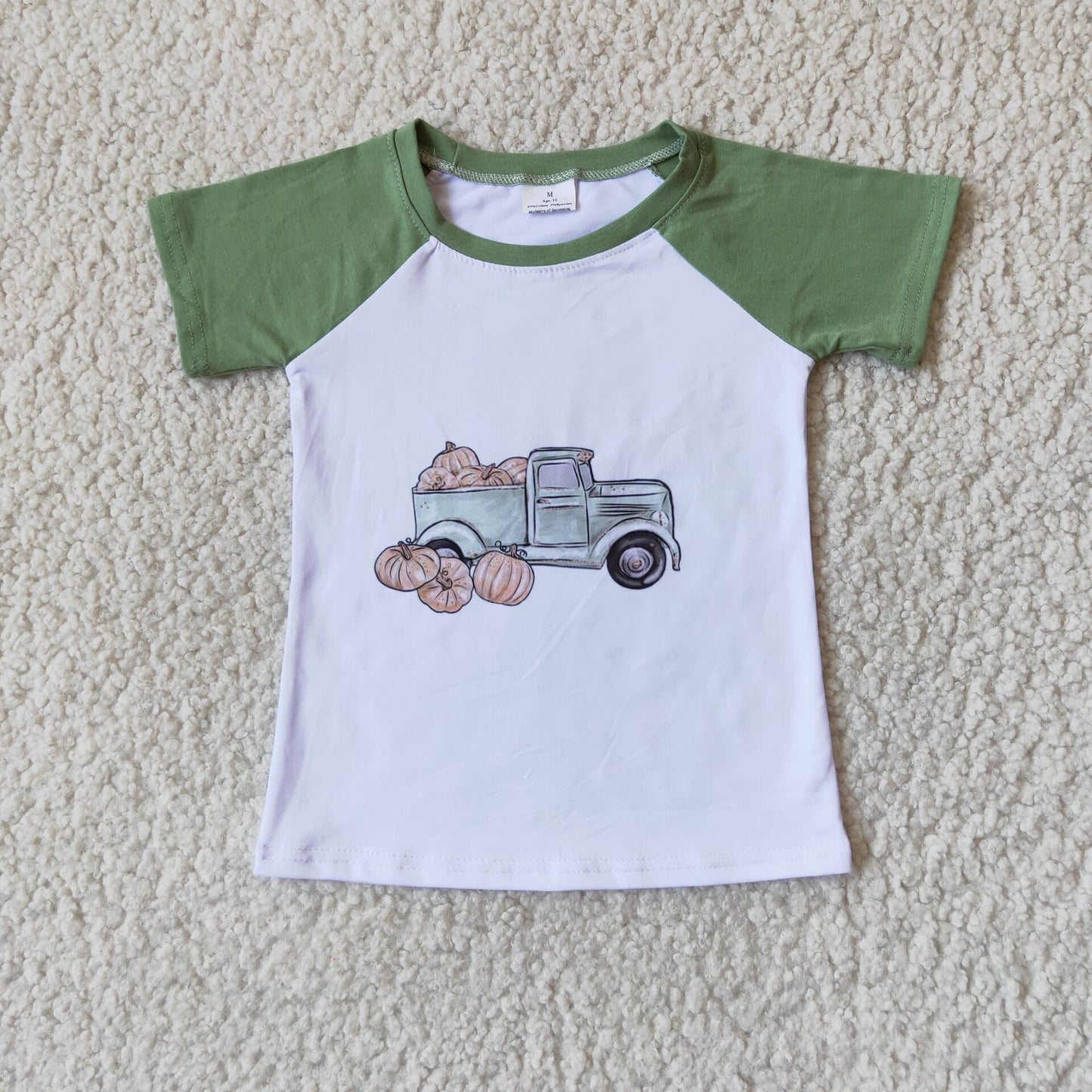 Promotion RTS A15-13 Fall Pumpkin Boys Short Sleeve Top T-shirts