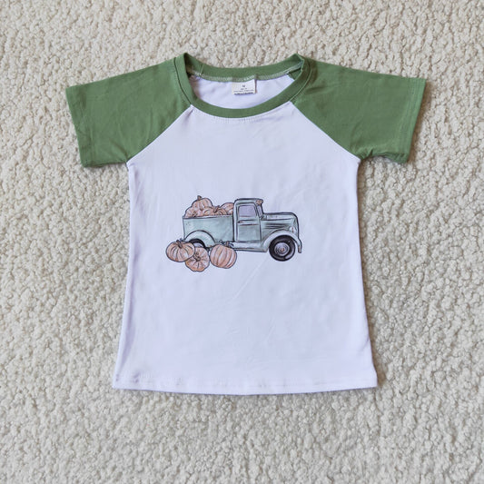 Promotion RTS A15-13 Fall Pumpkin Boys Short Sleeve Top T-shirts