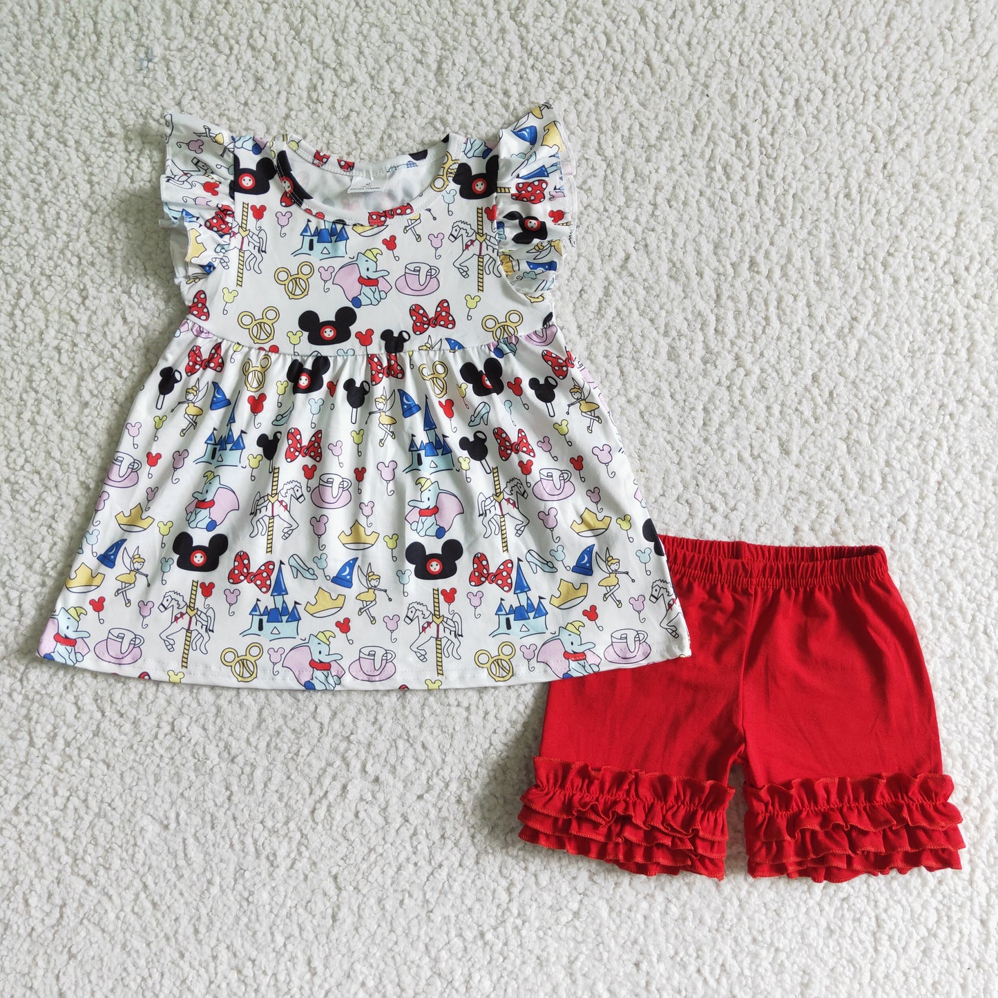 Clearance A15-22 Mickey red shorts suit no moq