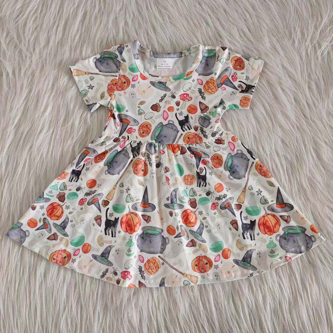 Clearance A3-24 Short-sleeved pumpkin dress