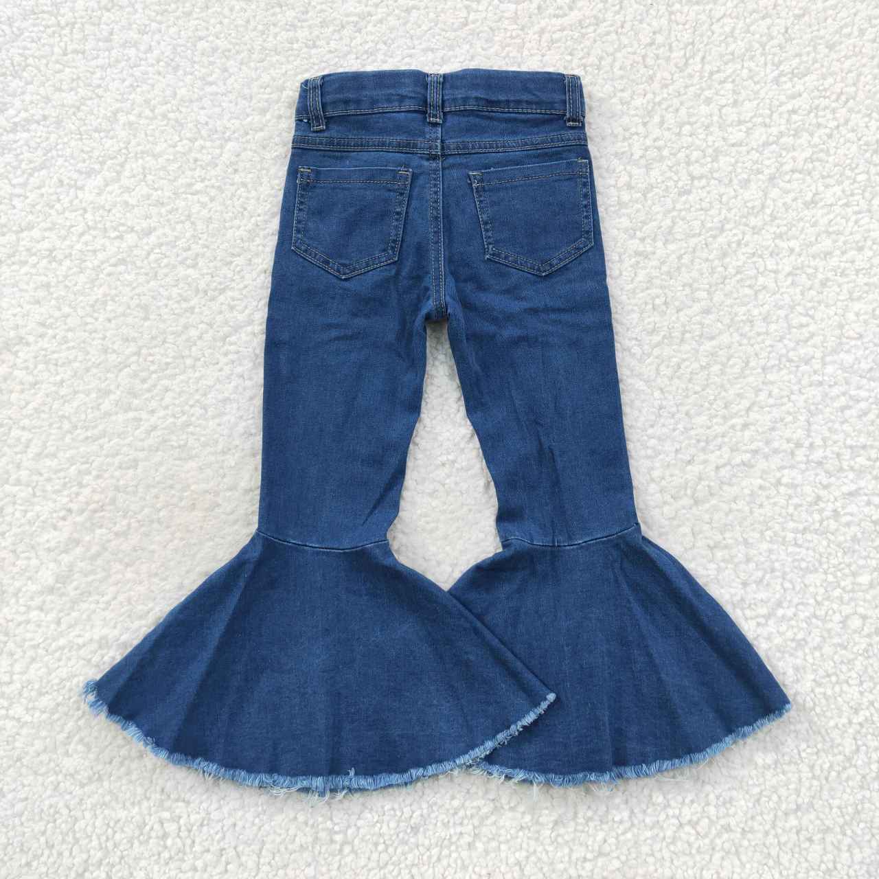 P0133 Blue Girls Bell Pants Denim Jeans