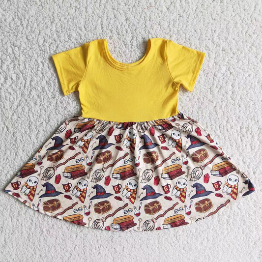 Clearance B15-1 Harry Potter yellow short-sleeved dress