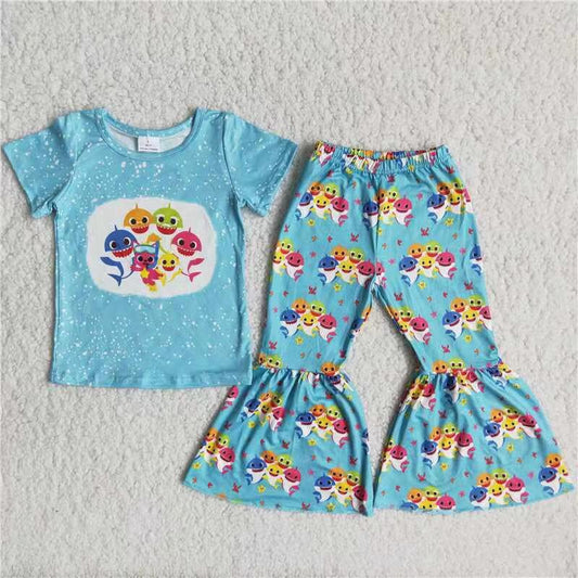 Clearance B18-14 Shark pantsuit for girls