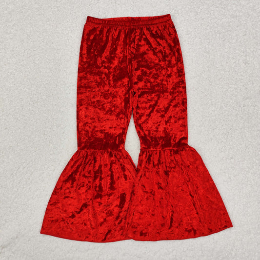 New B3-11 Christmas Red Velvet Bell-bottom Pants RTS 202509