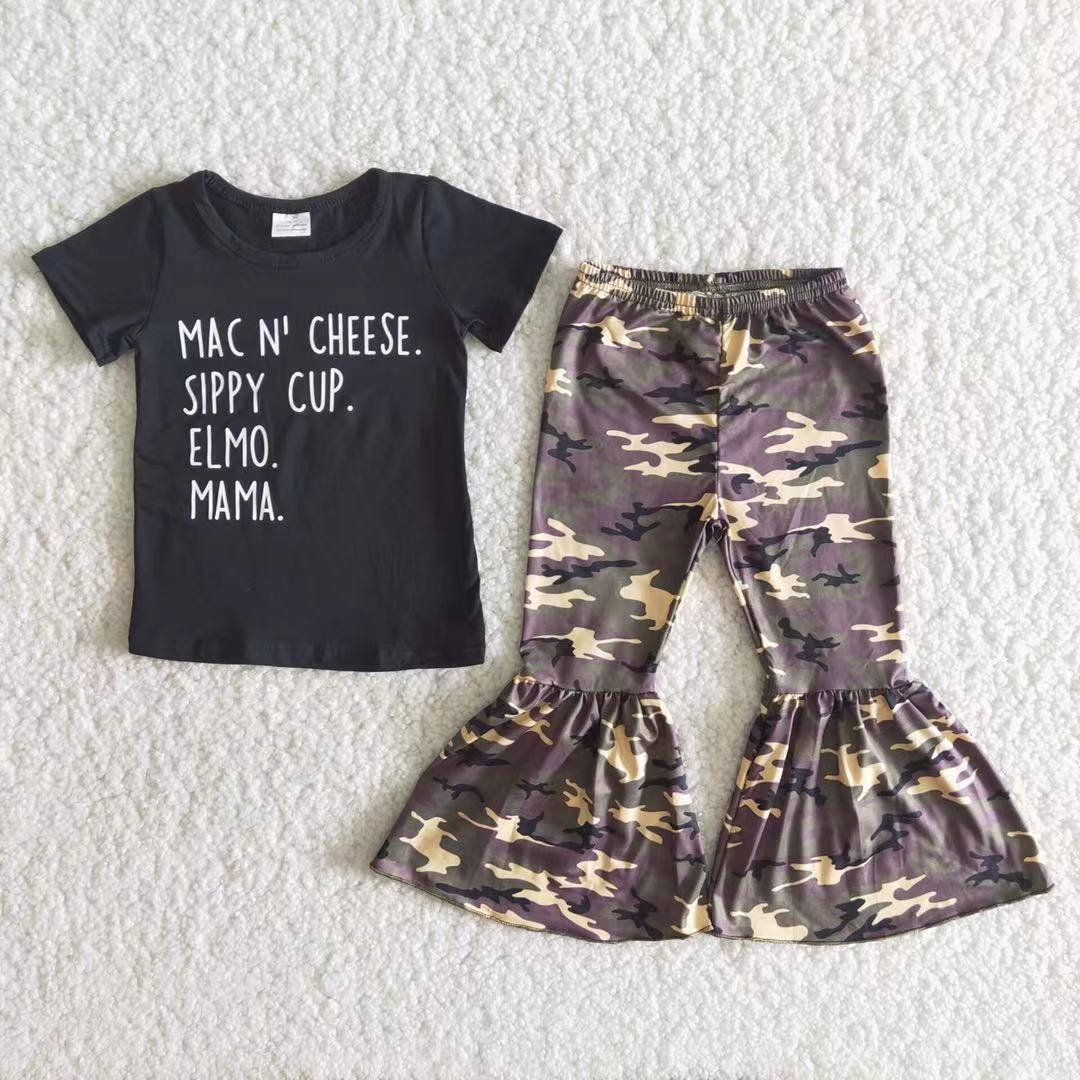 Clearance B4-4 mama monogram short-sleeved camo pantsuit