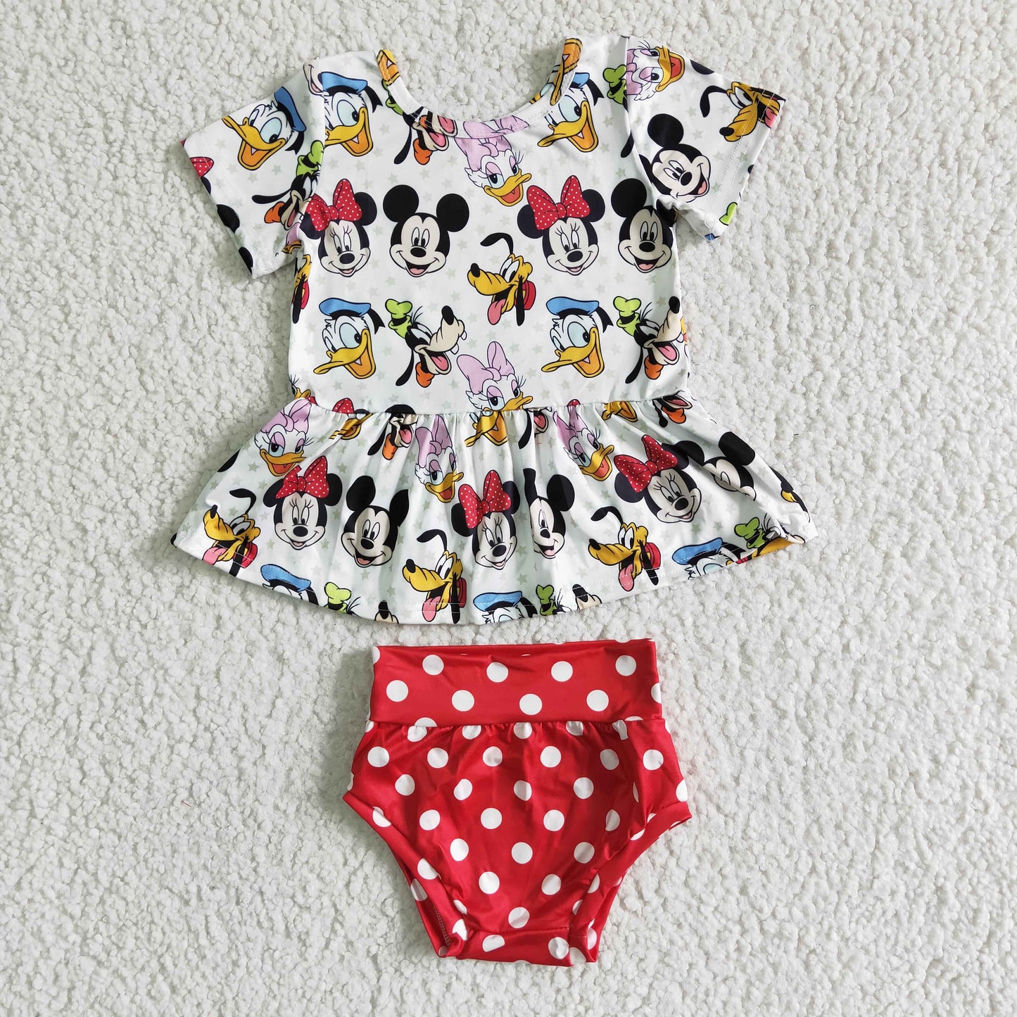 Clearance B5-10 Mickey's short sleeve polka dot red thong