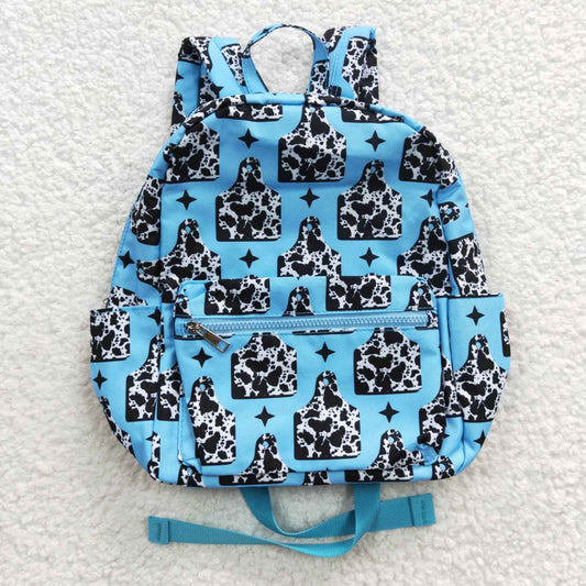 BA0056 Blue Western Print Little Bag Bagpack