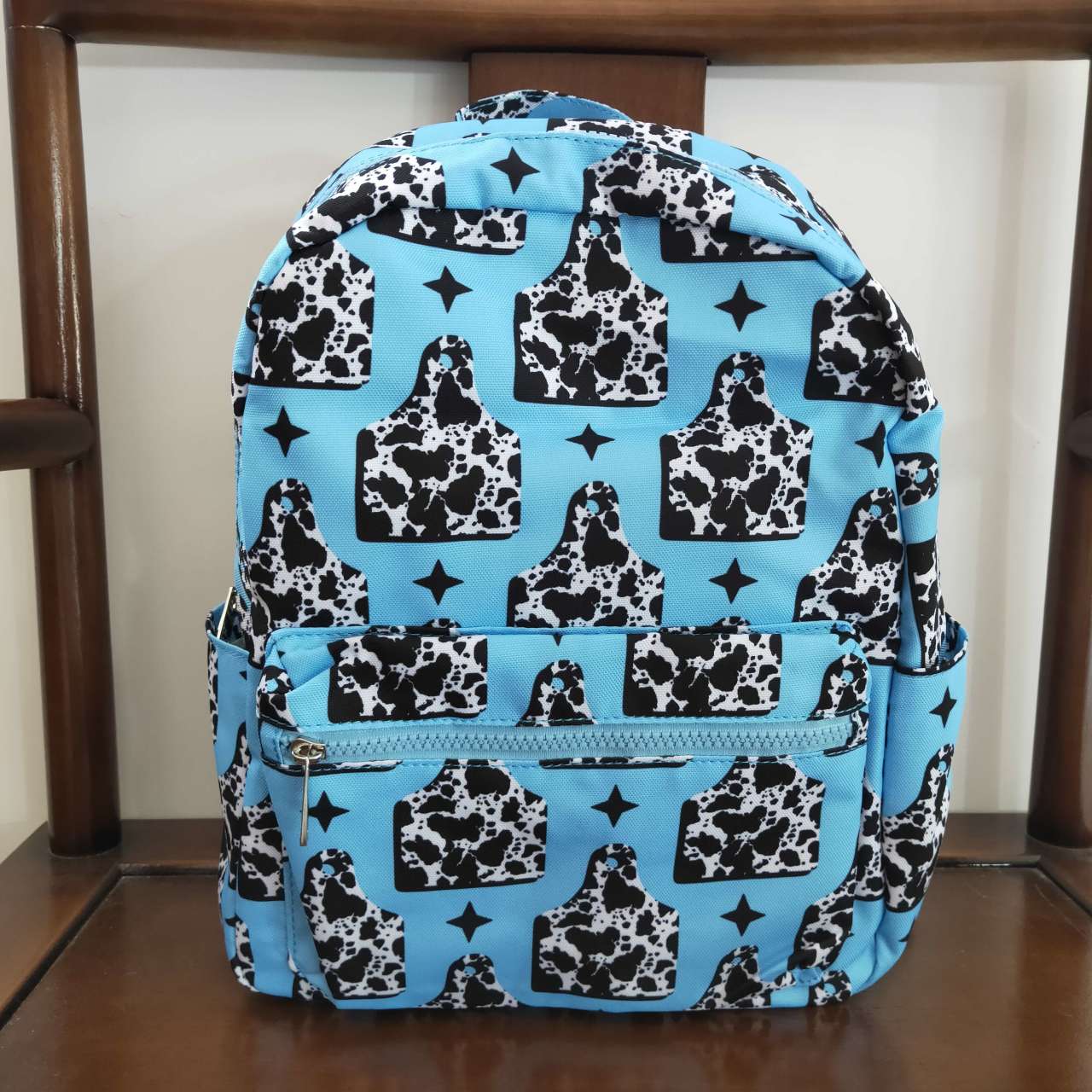 BA0056 Blue Western Print Little Bag Bagpack