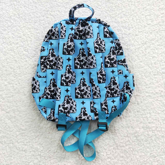 BA0056 Blue Western Print Little Bag Bagpack