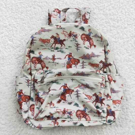 BA0059 Rodeo Cowboy Western Print Little Bag Bagpack