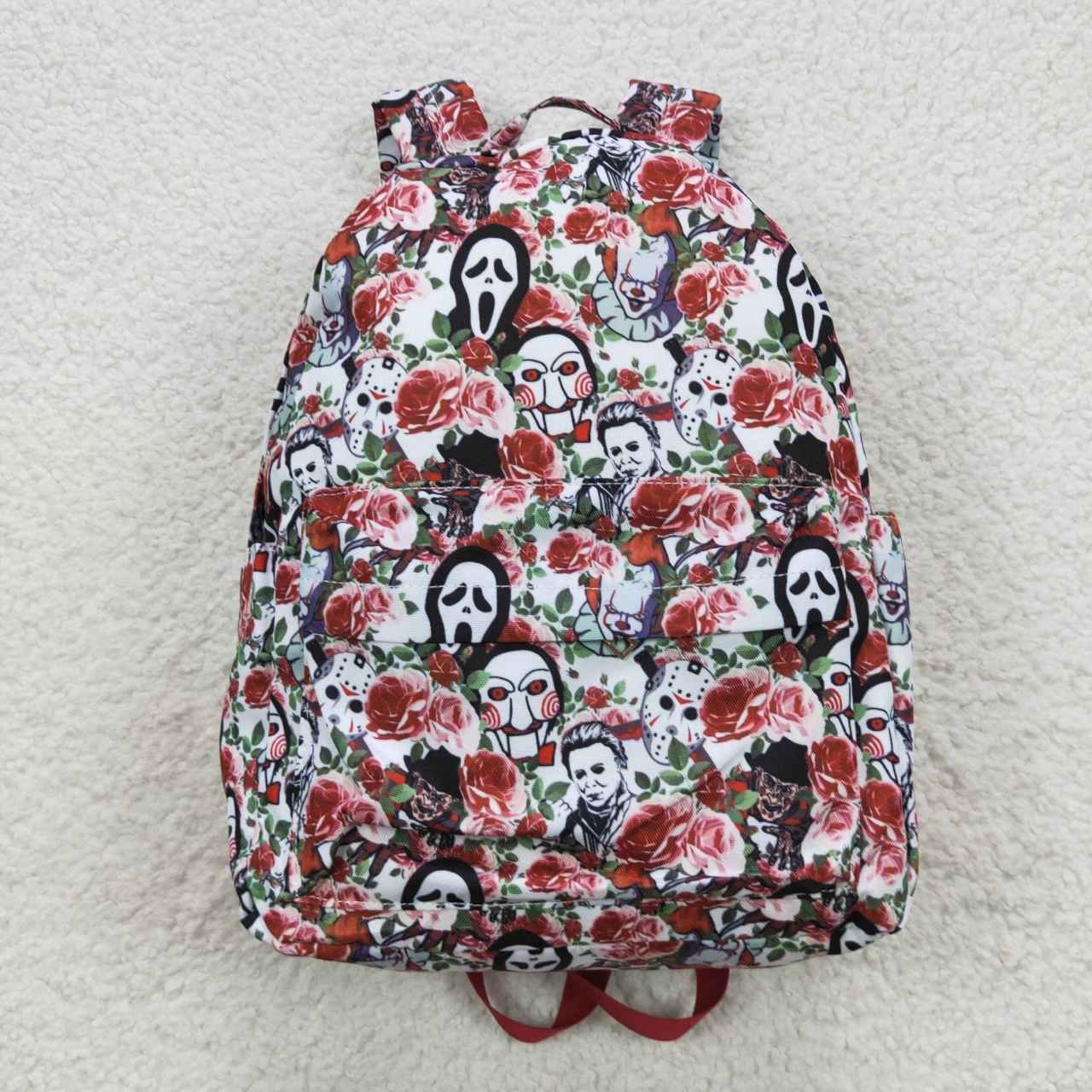 BA0060 Halloween Red Floral  Print Little Bag Bagpack