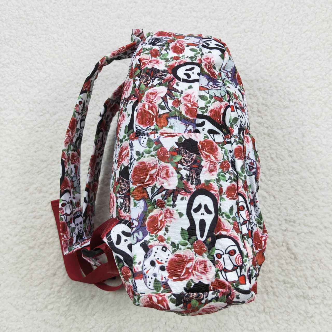 BA0060 Halloween Red Floral  Print Little Bag Bagpack