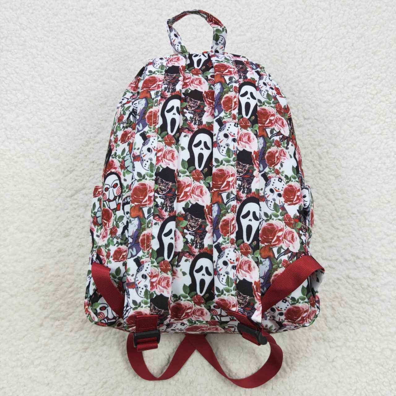 BA0060 Halloween Red Floral  Print Little Bag Bagpack