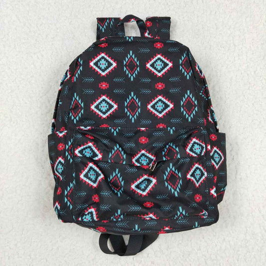 BA0061 Black Western Print Little Bag Bagpack