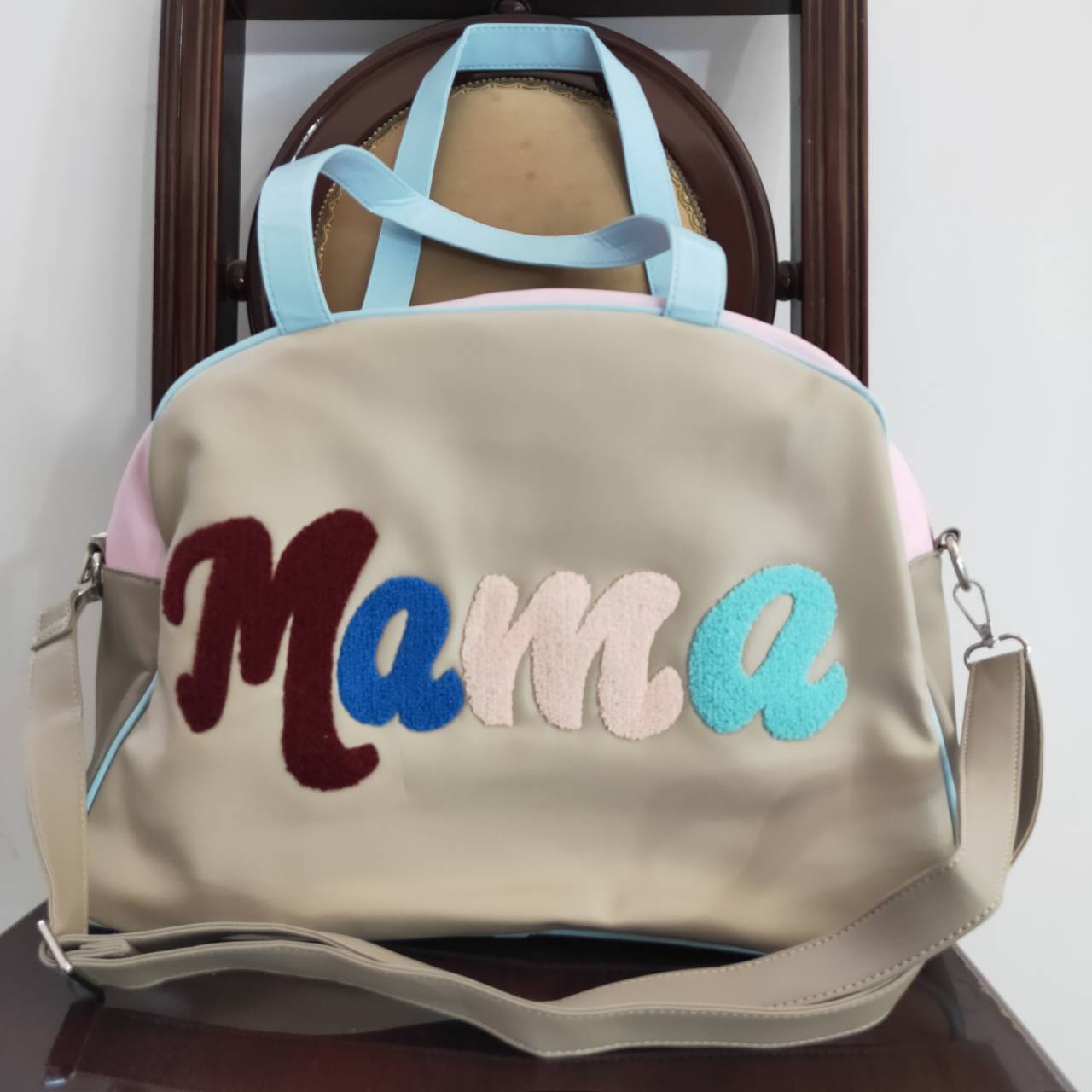 BA0065 Mama Blue Pink Little Bag Bagpack