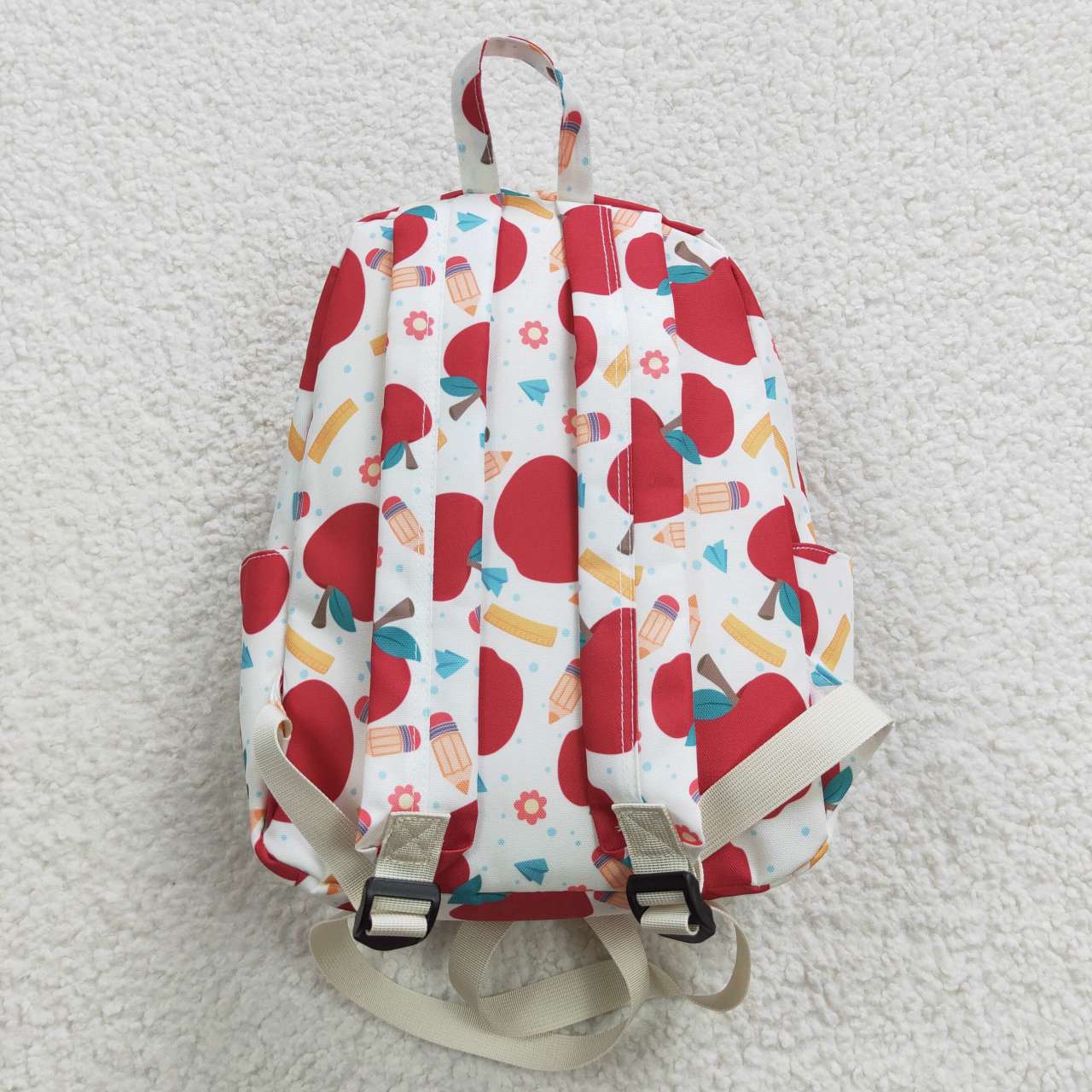 BA0069 Red Apple Back To School Print Little Bag Bagpack