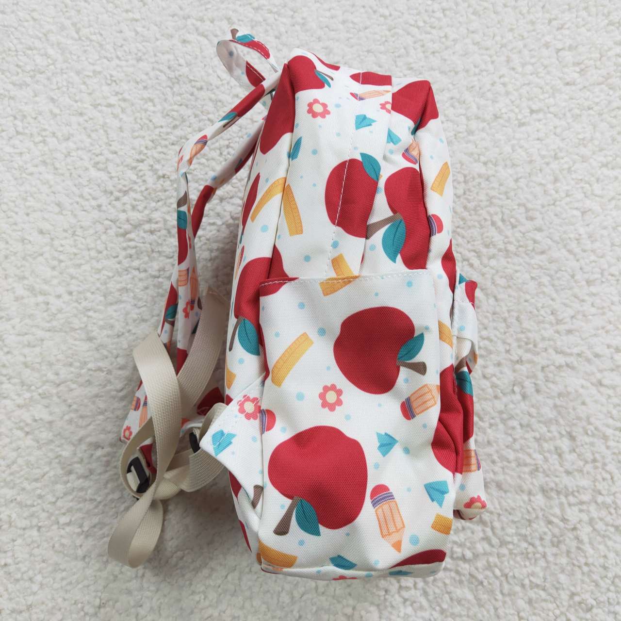 BA0069 Red Apple Back To School Print Little Bag Bagpack