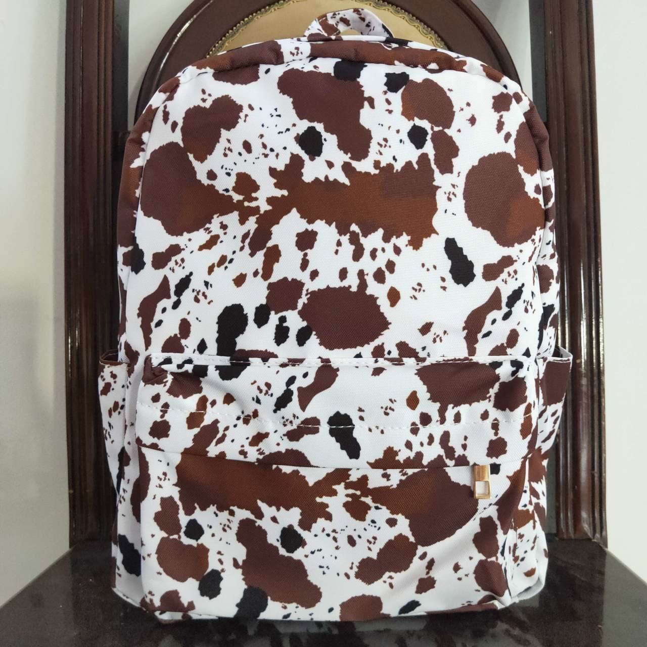 BA0073 Cow Print Brown Little Bag Bagpack