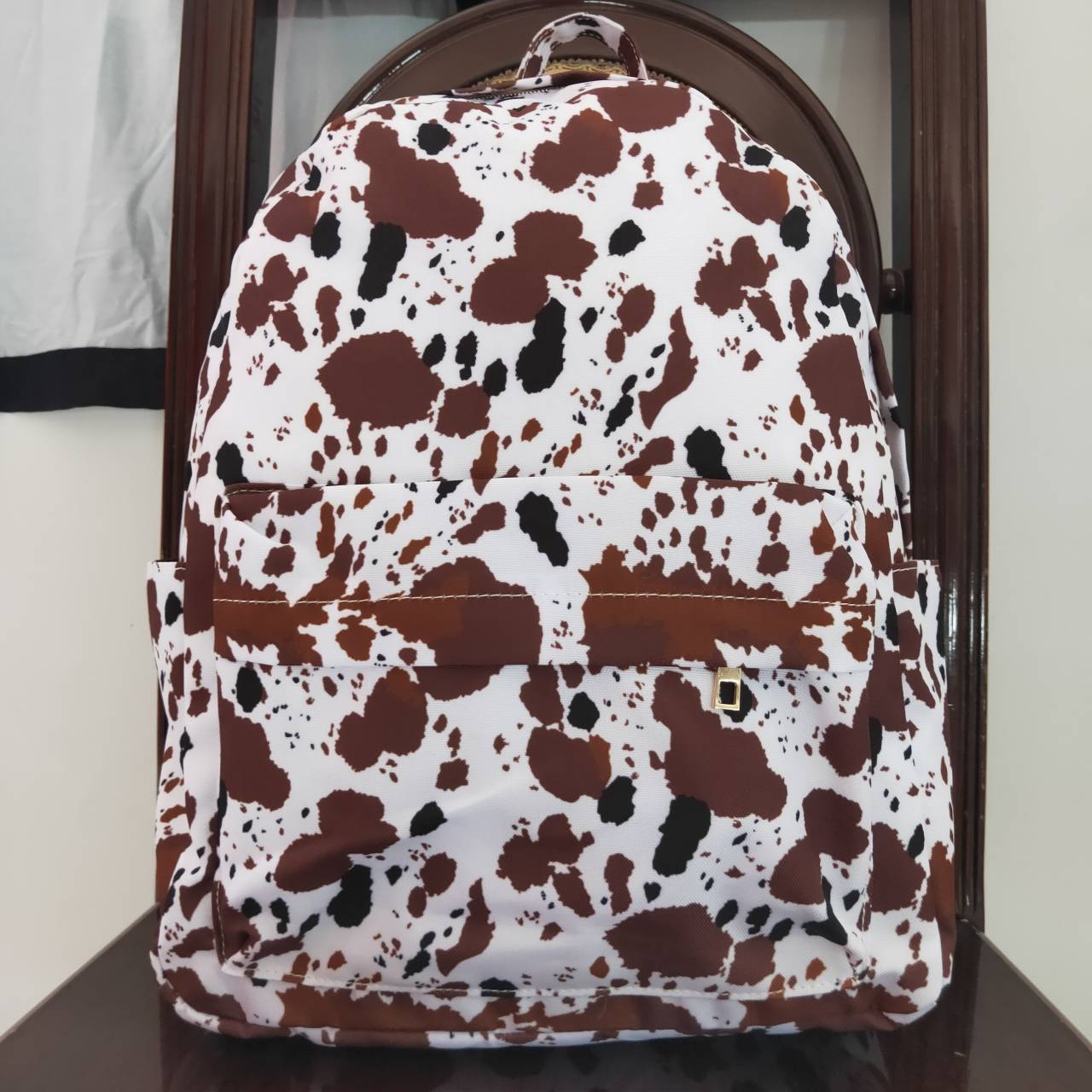 BA0073 Brown Cow  Print Little Bag Bagpack