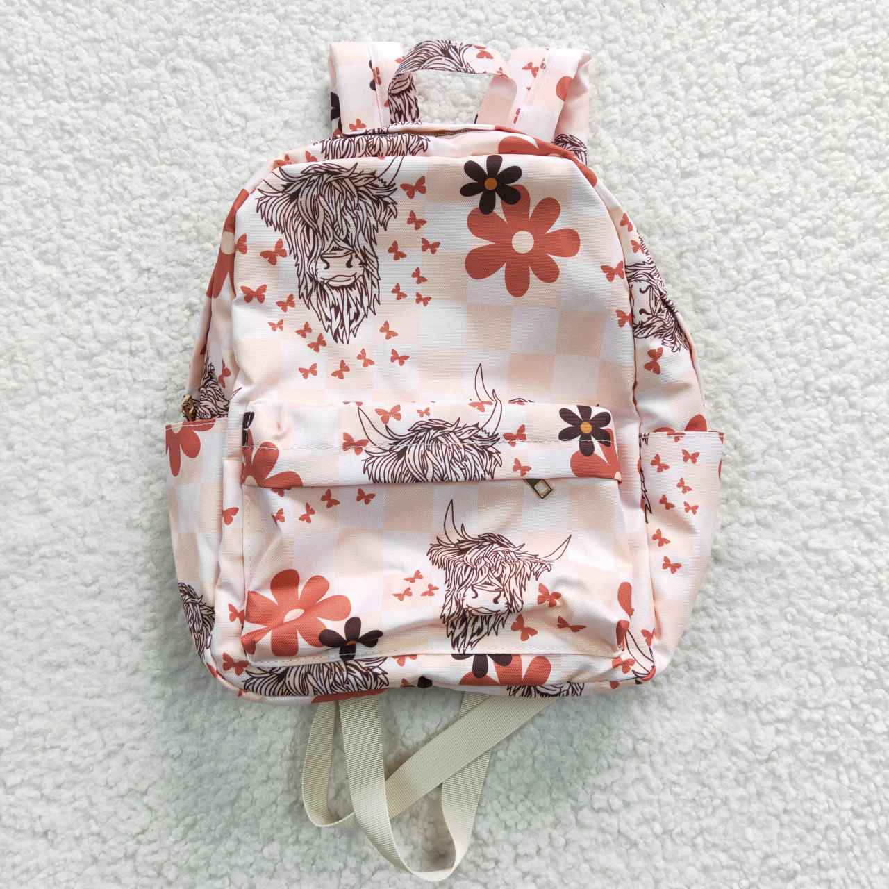 BA0074 Pink Cow Western Print Little Bag Bagpack