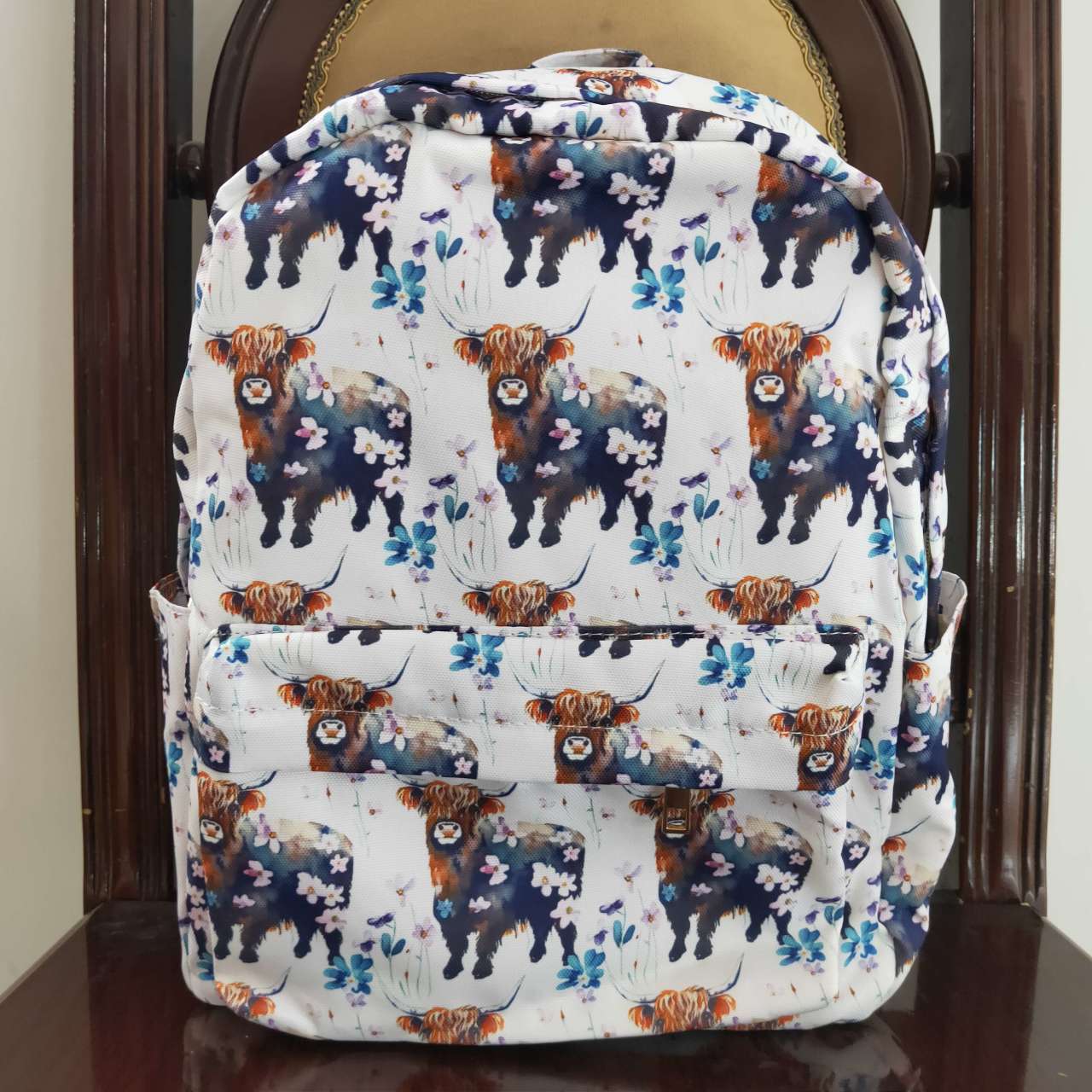 BA0078 Cow Howdy Western  Print Little Bag Bagpack